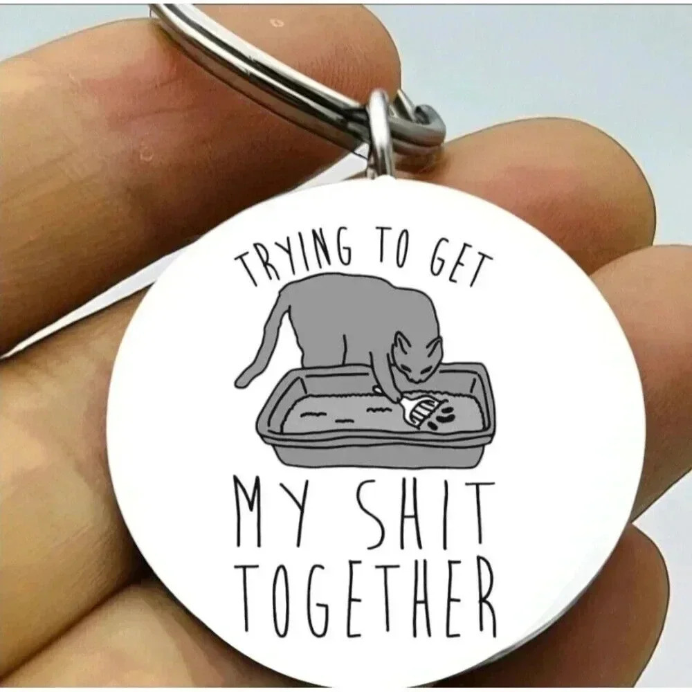 Kitty Cat Clean Its Own S.. Hot Get Together Reminder Hot Funnh Keychain